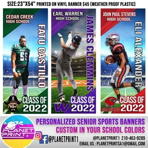 Graduation Sports Door Banner, Personalized with Picture - Picture 1 of 4