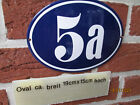 Hausnummer Oval Die Echte Emaille Nr. 5 a  weiß/blauer Hintergrund 20 cm x 15 cm