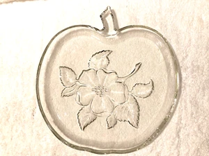 Hazel Atlas Clear Apple Luncheon Plate/Vanity/Makeup Tray 7 7/8" Wide - Picture 1 of 1