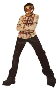 Kids Psycho Killer Clown Scary Halloween Costume Shirt & Mask Child Boys M 8-10 - Picture 1 of 1