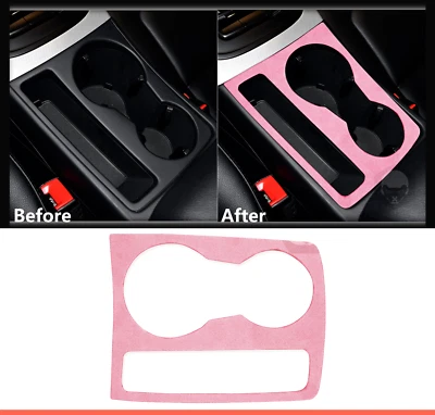 Suede Interior Pink Water Cup Holder Panel Cover For Audi A4 B8 A5 Q5 2009-2016 - Image 1 of 4