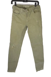 Jeans Zara Basic Denim Distressed Mens Khaki Pants Size 4 - Picture 1 of 11