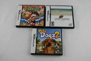 Nintendo DS Lote 3 Juegos Juegos Carnaval Petz Dogz 2 Zenses Ocean - Imagen 1 de 10