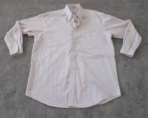 Paul Fredrick Men's Dress Shirt - Red, Orange, White Striped - Size 17x33, VGC - Picture 1 of 11