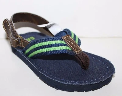 baby Gap NWT Boy's 6 7 8 9 Webbed Flip Flops Thong Sandals w/ Ankle Strap - Image 1 of 4