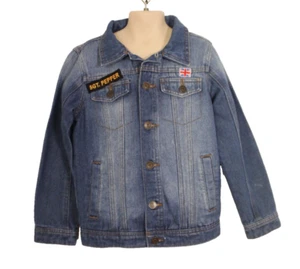 Junk Food Kids Size 6 Unisex Blue Denim Sgt Pepper The Beatles Licensed Jacket - Picture 1 of 6