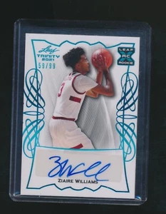 ZIAIRE WILLIAMS 2021 LEAF TRINITY AUTOGRAPHS BLUE RC AUTO 59/99 - Picture 1 of 2