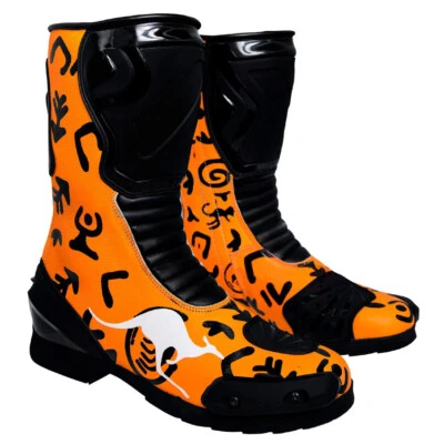 KANGROO MOTORCYCLE LEATHER  RACING BOOTS MOTORBIKE RIDING SHOES - Image 1 of 2