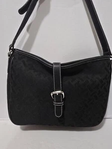 Borsa a mano Talbots donna pelle nera bordata spalla minimalista contemporanea - Foto 1 di 10