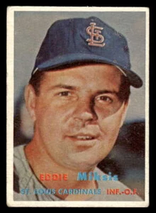 1957 Topps Eddie Miksis St. Louis Cardinals High Number #350 VG XX5785 - Picture 1 of 2