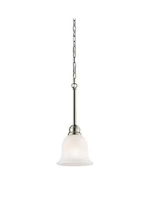 KICHLER Tanglewood Brushed Nickel Mini Pendant Hanging Light Satin Etched Glass - Image 1 of 2