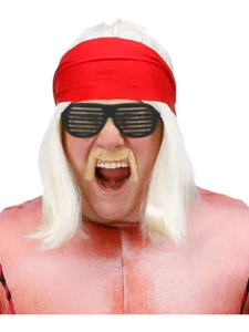 Mexican Wrestling Kit Adults Wrestler 90s Fancy Dress Wig Kit - Picture 1 of 4