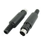 5mm Schwarz kunststoff beschichtet Mini DIN 7-Pin Stecker Audio Video Adapter 2
