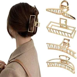 4 Pcs Large Hair Claw Clips for Thick Hair, Nonslip Metal Hair Clips Elegant All - Picture 1 of 6