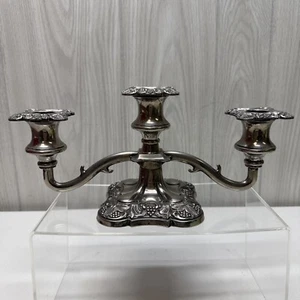 Vintage Silver Plated Candelabra Candle Holder 3 Arms Made In England Grapes - Picture 1 of 24