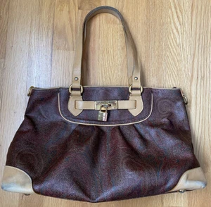 Women’s ETRO Printed Multicolor Medium Shoulder Bag With Leather Accents - Picture 1 of 14