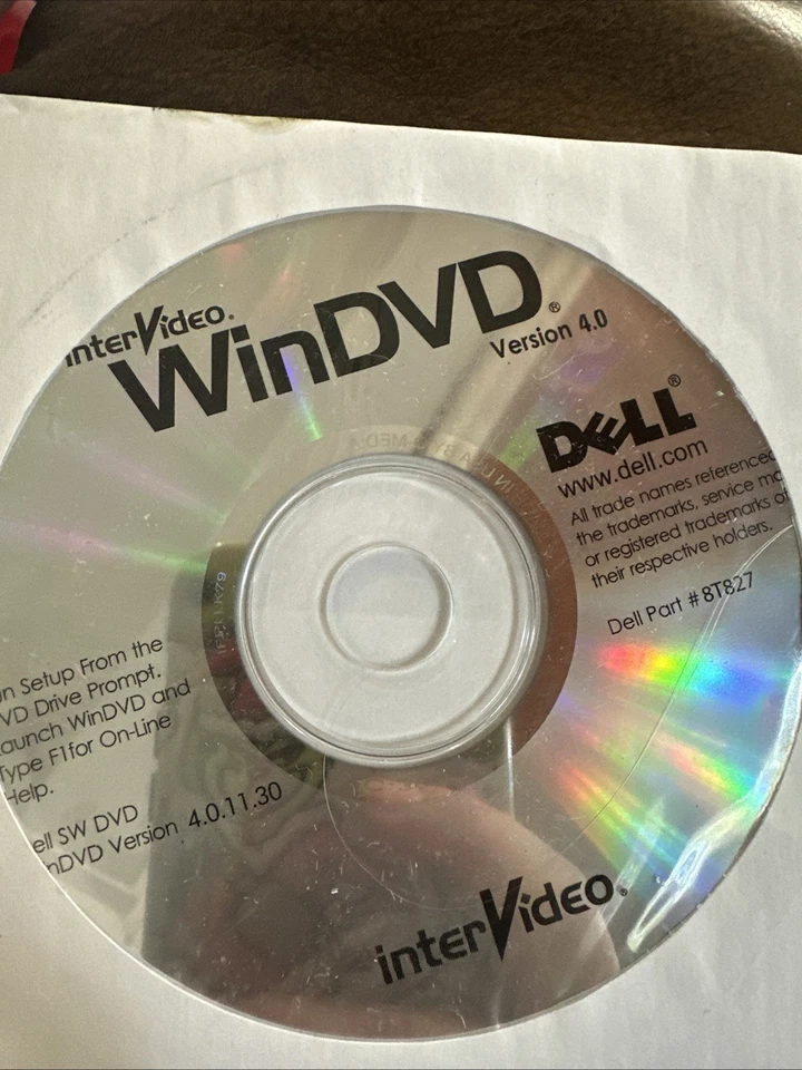Intervideo WinDVD versión 4.0 Dell SW DVD DELL PARTE # 8T827 Foto 1 de 1