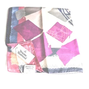 New Vivienne Westwood Powder Pink 'Torn' Silk Foulard with Torn Iconic Orb - Picture 1 of 4