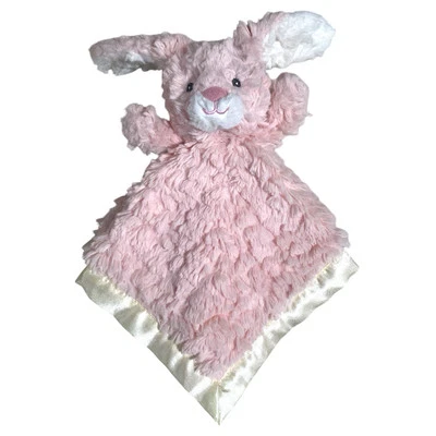 Mary Meyer Pink Putty Bunny Rabbit Plush Lovey Satin Back Trim Security Blanket - Image 1 of 4