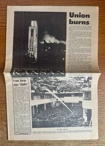 The University Daily Kansan UNION BURNS Lawrence Kansas KU Newspaper 1970 - Picture 1 of 3