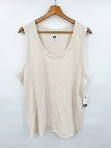 NEW NSF Clothing Women’s Tank Top Distressed Off White Size Large USA Made - Picture 1 of 6