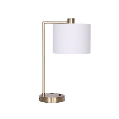 Sarantino Metal Task Lamp Light USB Charging Port Antique Brass Finish - image 1 of 4