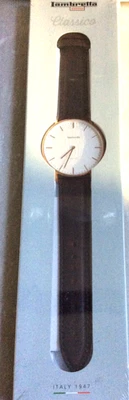 Lambretta Classico 36 Rose Gold Watch White Dial on Brown Genuine Leather Band! - Image 1 of 2