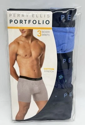 3- Calzoncillos boxer Perry Ellis Portfolio algodón elástico talla L 36-38" nuevos con etiquetas Foto 1 de 4