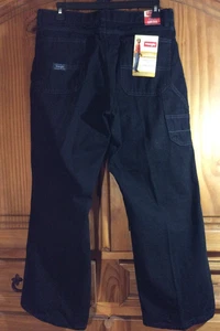 Wrangler Jungen 16 Husky entspannter Sitz & Oberschenkel schwarz klassisch Carpenter Jeans neu mit Etikett - Bild 1 von 5