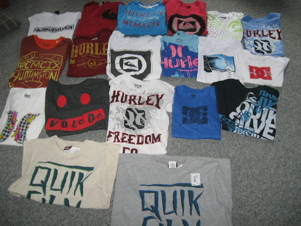 Hurley, Quiksilver, DC, Billabong, Volcom мальчиков футболка, все размеры, рекомендуемая розничная цена производителя-$18.00-24 - Изображение 1 из 1