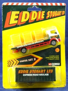 MINT CORGI 88402 DAF FLAT-BED +3 PALLET TRUCK in EDDIE STOBART + CURTAINSIDE BOX - Picture 1 of 11