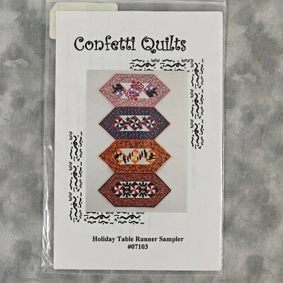 "Holiday Table Runner Sampler" Pattern #07103 - 16” x 35” Appliqué & Piecing - Image 1 of 4