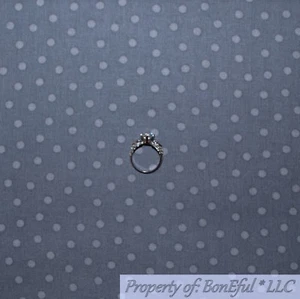 BonEful FABRIC FQ Cotton Quilt Gray Light Dark Polka Dot Tone Tiny Small Little - Picture 1 of 12