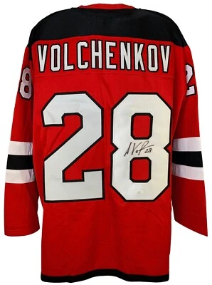 Anton Volchenkov autographed signed jersey NHL New Jersey Devils JSA COA - Image 1 of 3