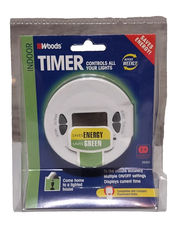 Temporizador de iluminación digital interior Woods DT300 7 días 59732 Foto 1 de 4