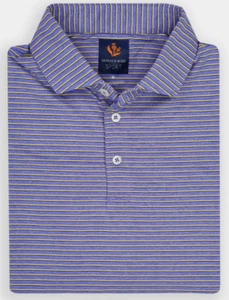 NEW Donald Ross SPORT LARGE Elom Shadow Stripe Polo Golf Shirt Iris Purple - Picture 1 of 2
