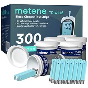Bandelettes de test Metene TD-4116 300 comptes pour le diabète utilisation avec le méthène TD-4116 Blo
