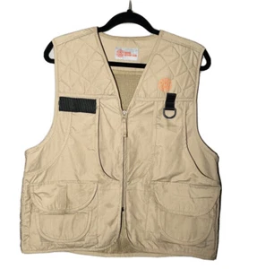 Master Sportsman Khaki Hunting/Fishing Pocketed Game Vest Poly Cotton Size S - Picture 1 of 13