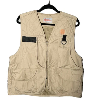 Master Sportsman Khaki Hunting/Fishing Pocketed Game Vest Poly Cotton Size S - Image 1 of 4