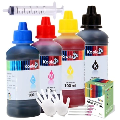 4X100ML Koala Ink - Inkjet Printer Ink Refill Kits for HP, Canon, Epson, Brother - Image 1 of 4