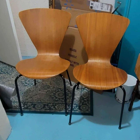 2 Denmark Fritz Hansen Arne Jacobsen Series 7 Style Chairs Cover
