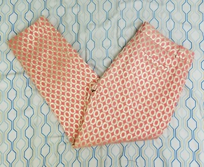 J Crew Collection Cafe Capri Pants Gilded Dot Brocade Jacquard Melon Pink Gold 4 - Image 1 of 4