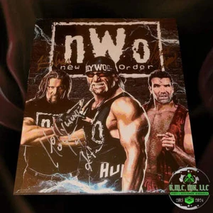 *WWE/WCW NWO HOLLYWOOD HOGAN KEVIN NASH SCOTT HALL 3X SIGNIERT NWO 11X14 CUSTOM CO - Bild 1 von 1
