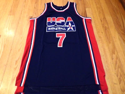 TEAM USA 1992 DREAM TEAM CUSTOM LARRY BIRD MESH BLUE JERSEY SIZE 2XL - Image 1 of 4