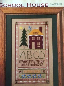 Counted Cross Stitch Pattern School House Alphabet Sampler - Picture 1 of 1
