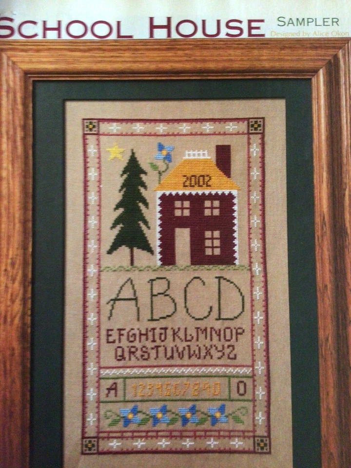 Counted Cross Stitch Pattern School House Alphabet Sampler - Image 1 of 1