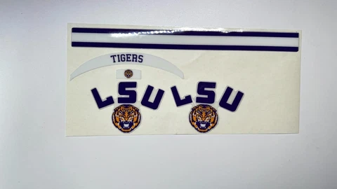 LSU Tigers Mini Football Helmet Decal Set Cover