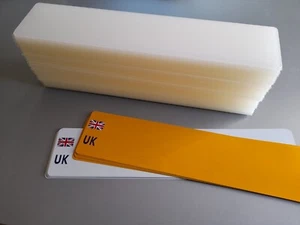 50er-Pack Nummernschild ACRYLROHLINGE + UK FLAGGE reflektierend (inklusive MwSt. & P & P) - Bild 1 von 2