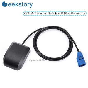 GPS Antenna Waterproof Active GPS Navigation with Fakra C Blue Connector for Car