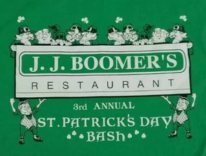 VINTAGE J.J. Boomer's Restaurant Shirt Men Medium Lowell Mass MA Irish Adult A38 - Picture 1 of 7